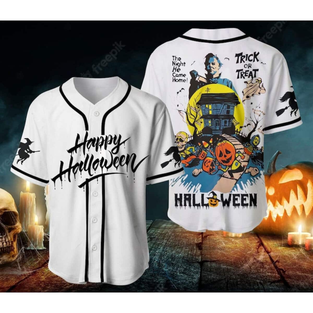 Halloween Michael Myers Baseball Jersey Trick Or Treat The Night He Came Home Gift For Friends