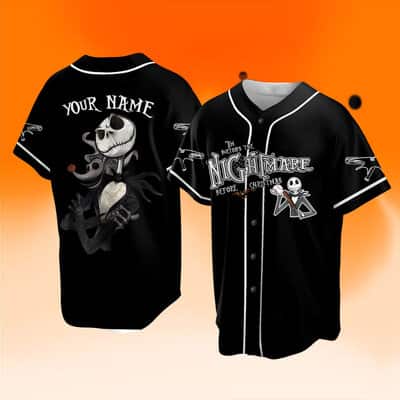Custom Jack Skellington Baseball Jersey And Zero The Nightmare Before Christmas Gift For Best Friend