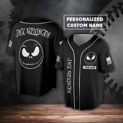 Personalized Jack Skellington Baseball Jersey Gift For Dad