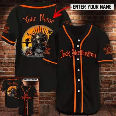 Custom Jack Skellington Baseball Jersey The Nightmare Before Christmas Gift For Boyfriend