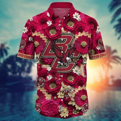 Floral Aloha NCAA Boston College Eagles Hawaiian Shirt Beach Gift For Dad