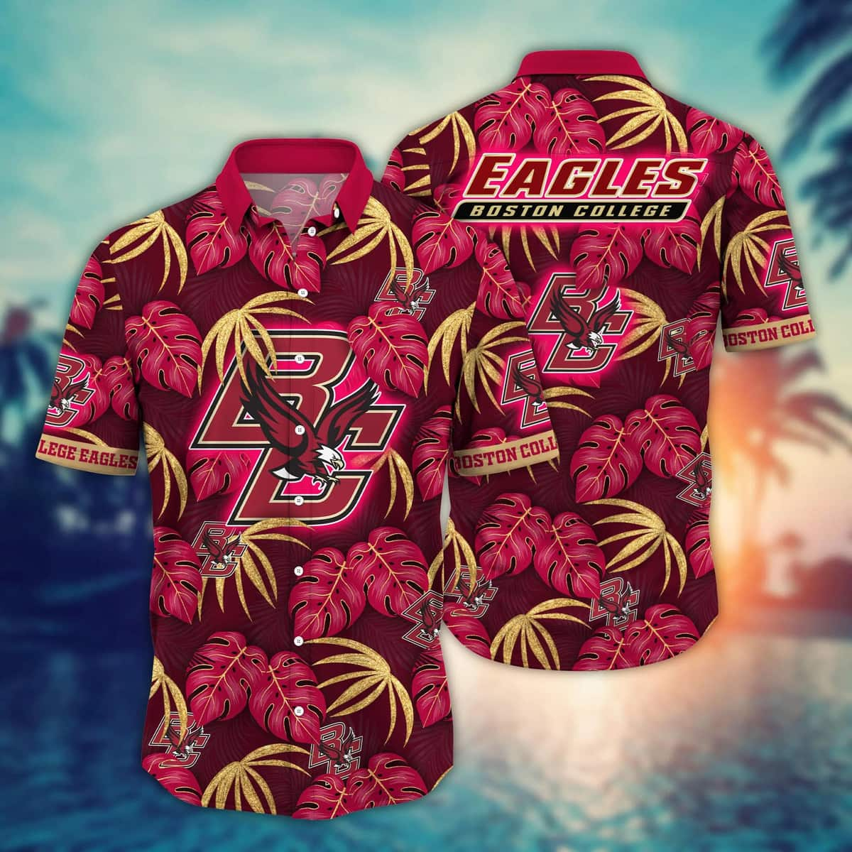 Boston College Eagles New Trends Custom Name And Number Christmas Hawaiian  Shirt - Freedomdesign