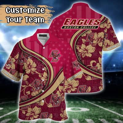 Floral Aloha NCAA Boston College Eagles Hawaiian Shirt Practical Beach Gift  - Limotees