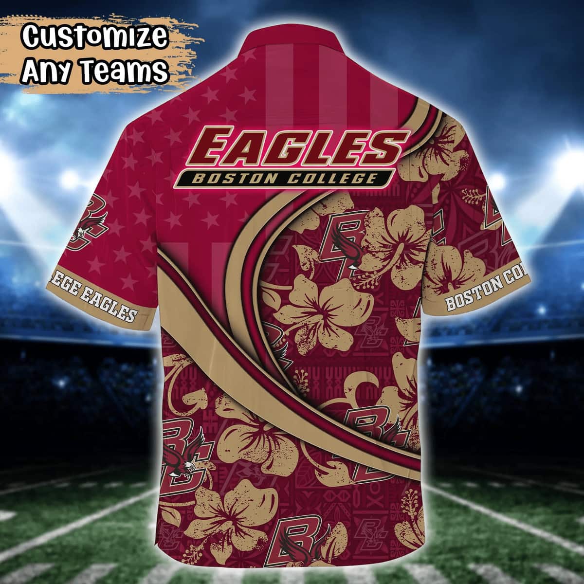 Custom Number And Name Boston College Eagles Hawaiian Shirt