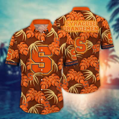NCAA Syracuse Orange Hawaiian Shirt Palm Leaves Gift For Great Boyfriend