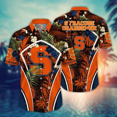 Summer Aloha NCAA Syracuse Orange Hawaiian Shirt Palm Leaves Gift For Boyfriend