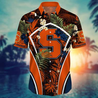 Summer Aloha NCAA Syracuse Orange Hawaiian Shirt Palm Leaves Gift For Boyfriend