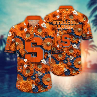 Floral Aloha NCAA Syracuse Orange Hawaiian Shirt Best Gift For Beach Lovers