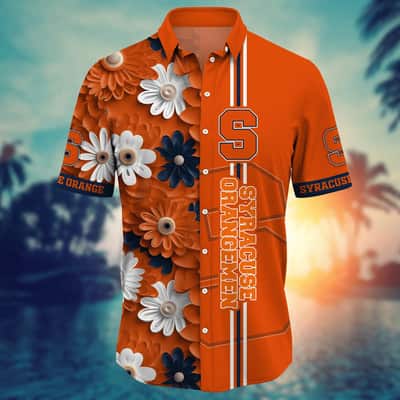 Floral Aloha NCAA Syracuse Orange Hawaiian Shirt Summer Lovers Gift