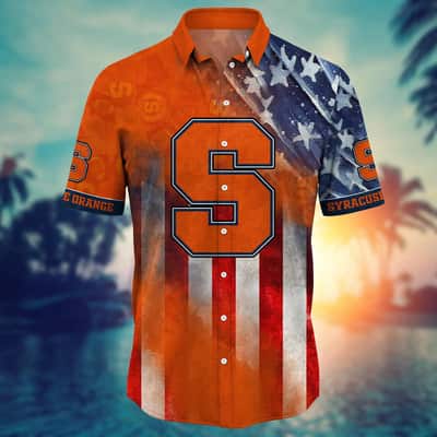 NCAA Syracuse Orange Hawaiian Shirt Happy 4th Of July Independence Day Gift For Dad