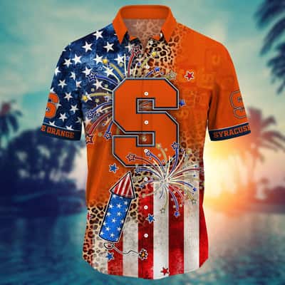 NCAA Syracuse Orange Hawaiian Shirt Fireworks Independence Day Gift For Friend