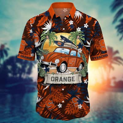 NCAA Syracuse Orange Hawaiian Shirt Tropical Palm Leaves Gift For Beach Lovers
