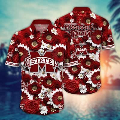 Floral Aloha NCAA Mississippi State Bulldogs Hawaiian Shirt Cool Gift For Dad