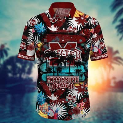 Aloha NCAA Mississippi State Bulldogs Hawaiian Shirt Tropical Fruit Gift For Family