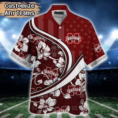 Floral Aloha NCAA Mississippi State Bulldogs Hawaiian Shirt Custom Name Gift For Boyfriend