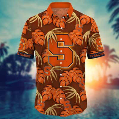 Basic Aloha Syracuse Orange NCAA Hawaiian Shirt Tropical Palm Leaves Beach Lovers Gift