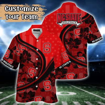 Stylish NCAA NC State Wolfpack Hawaiian Shirt Custom Name Summer Beach Gift