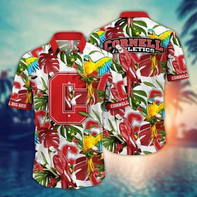 NCAA Cornell Big Red Hawaiian Shirt Birds And Palm Leaves Gift For Best Friend