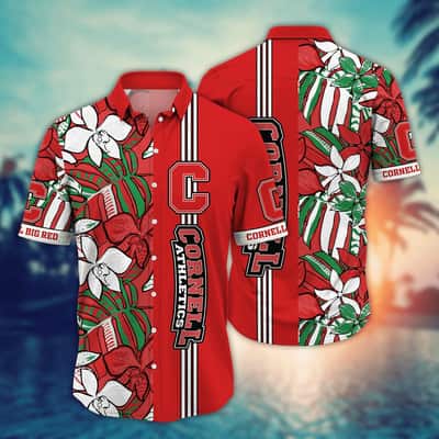 Red Aloha NCAA Cornell Big Red Hawaiian Shirt Beach Gift For Boyfriend