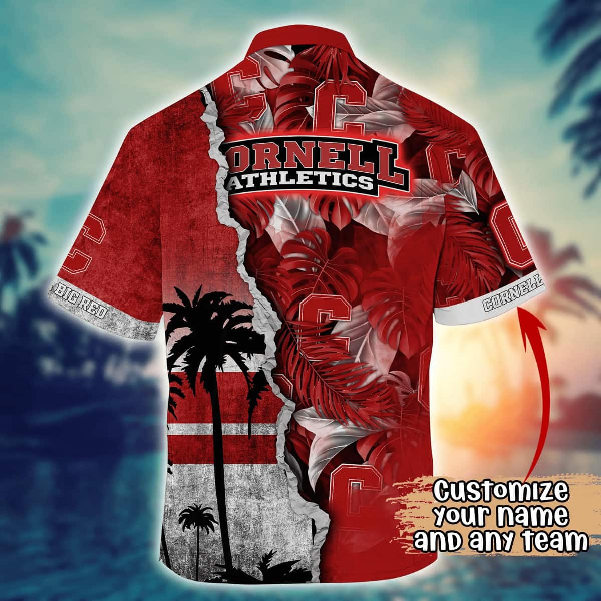 Vintage Aloha NCAA Cornell Big Red Hawaiian Shirt Custom Name Gift For Best Friend