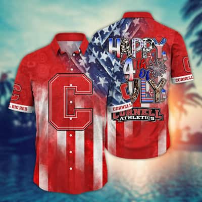 NCAA Cornell Big Red Hawaiian Shirt Happy 4th Of July Gift For Family