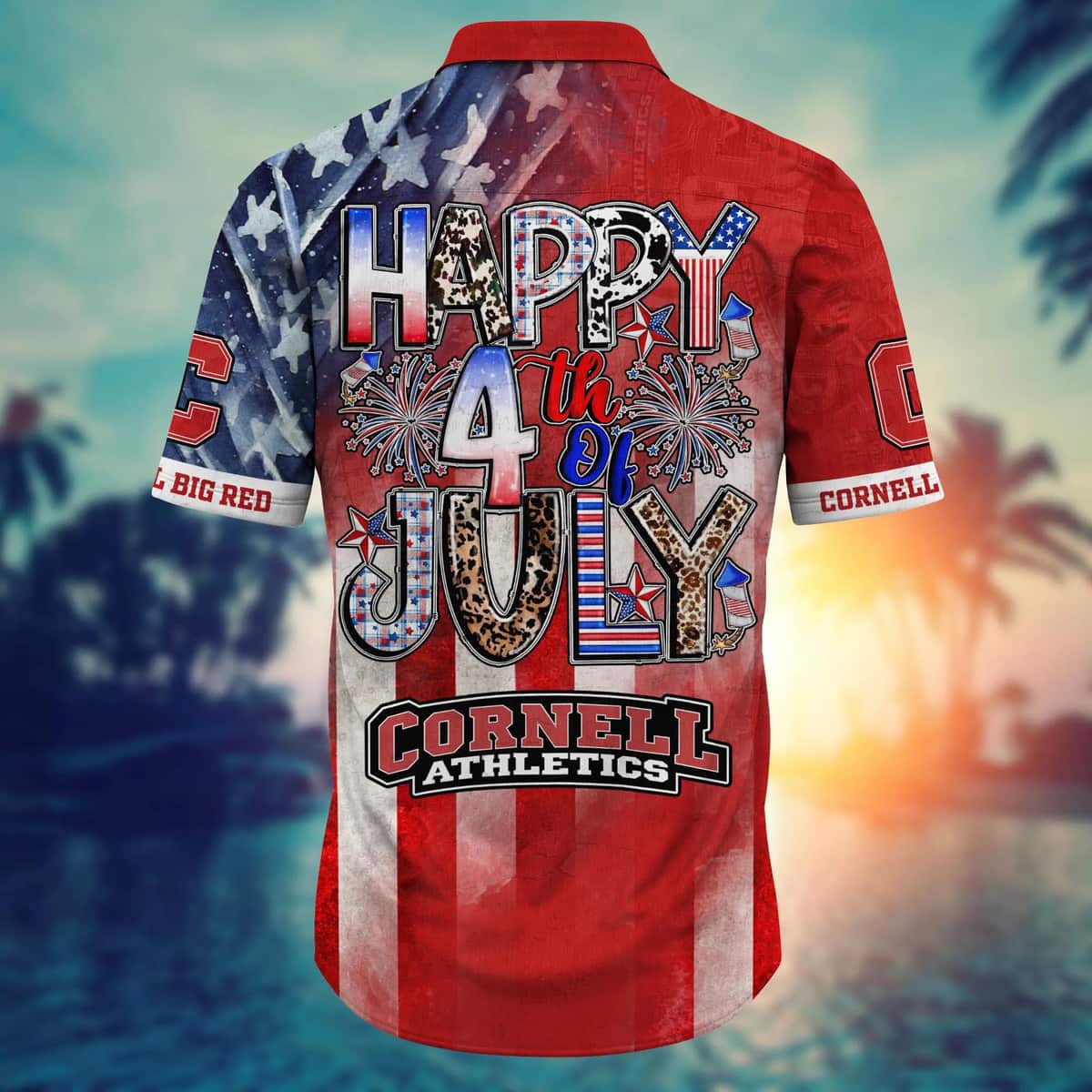 NCAA Cornell Big Red Hawaiian Shirt Happy 4th Of July Gift For Family