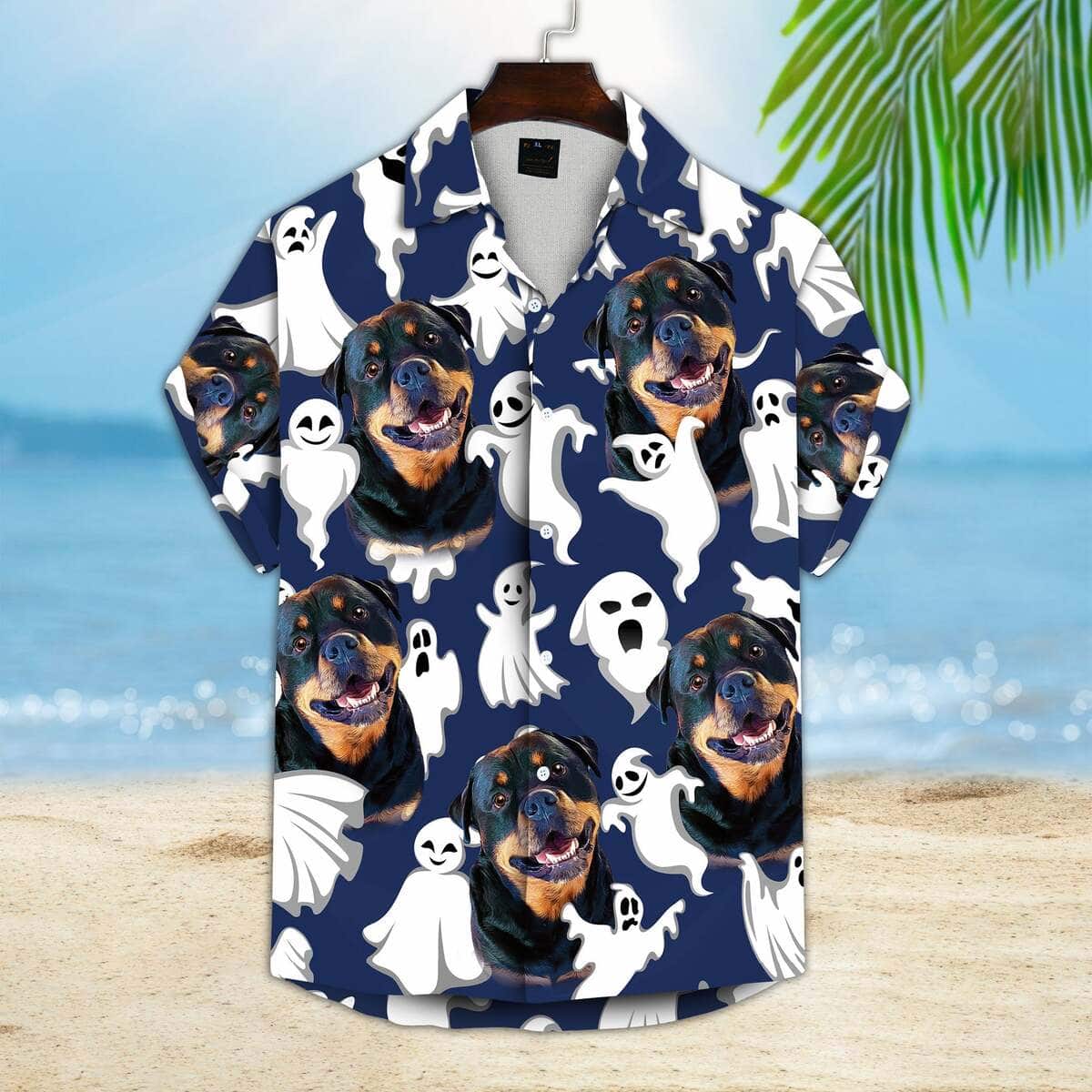 Cool Funny Hawaiian Shirt Ghost With Pet Face Gift For Pet Lovers