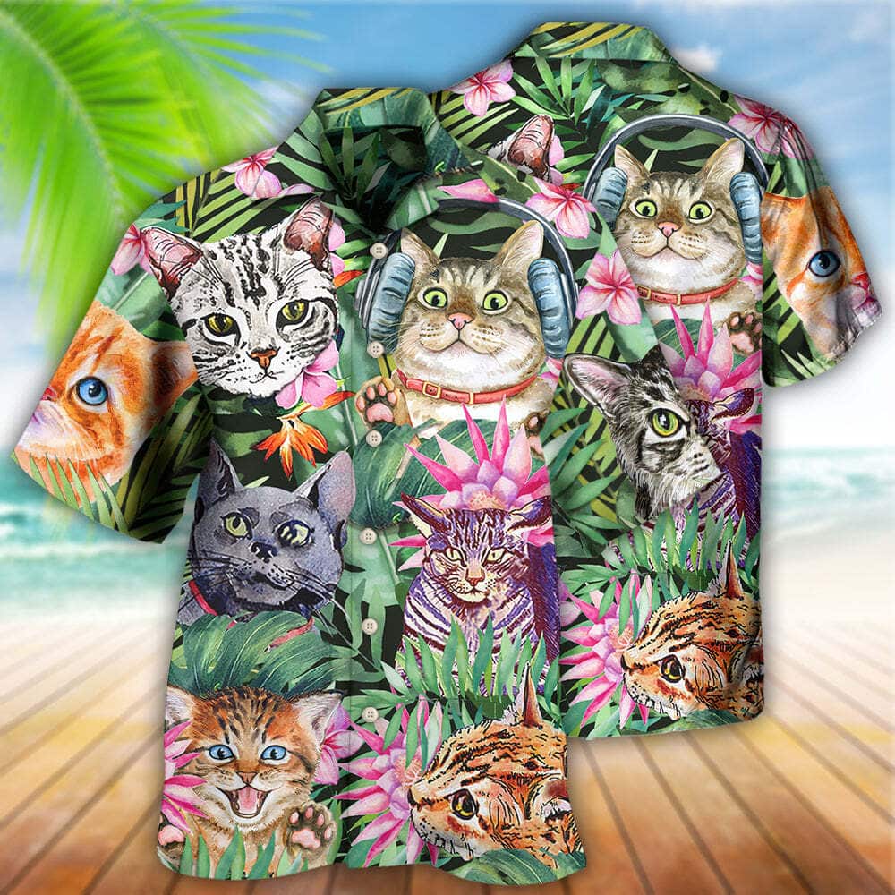 Aloha Funny Hawaiian Shirt Cat Is My Life Gift For Beach Lovers
