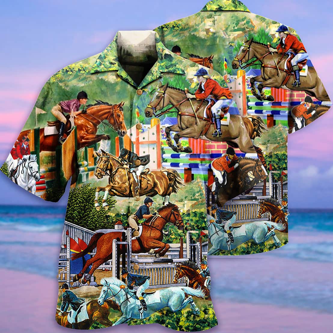 Horse And Human Funny Hawaiian Shirt Birthday Gift For Dad