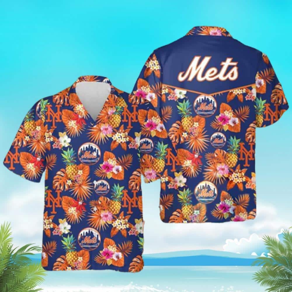 Aloha MLB New York Mets Hawaiian Shirt Tropical Pineapple Best Beach Gift