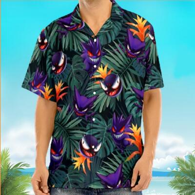 Aloha Pokemon Hawaiian Shirt Palm Leaves Gengar Gift For Best Friend