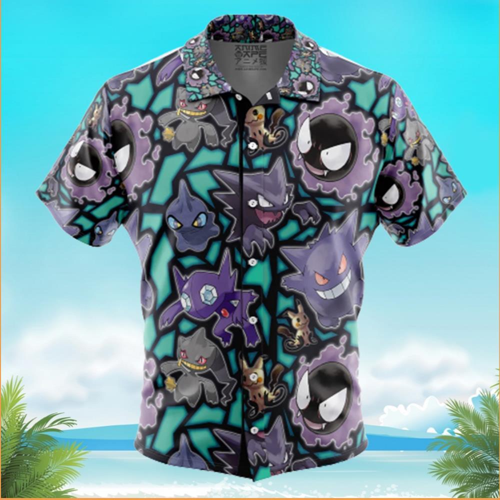 Cool Pokemon Hawaiian Shirt Ghost Type Summer Beach Gift