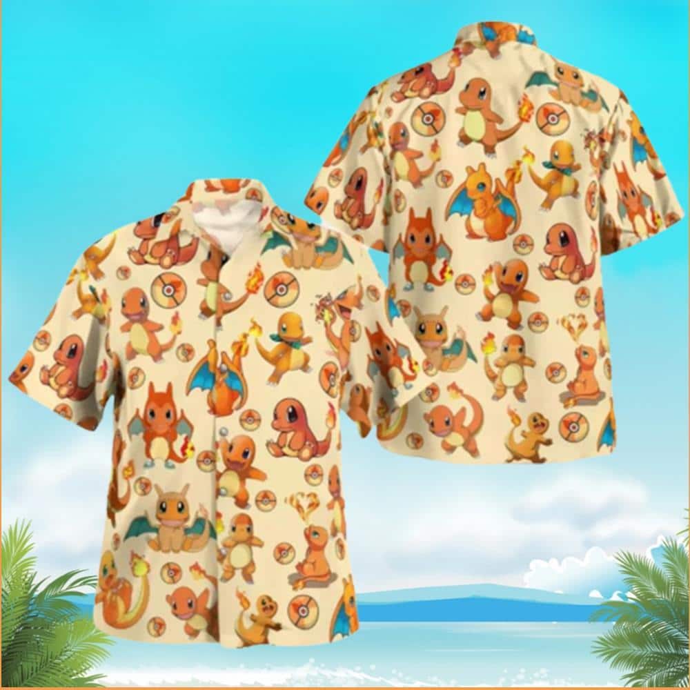 Cool Aloha Charmander Pokeball Pokemon Hawaiian Shirt Beach Gift For Best Friend
