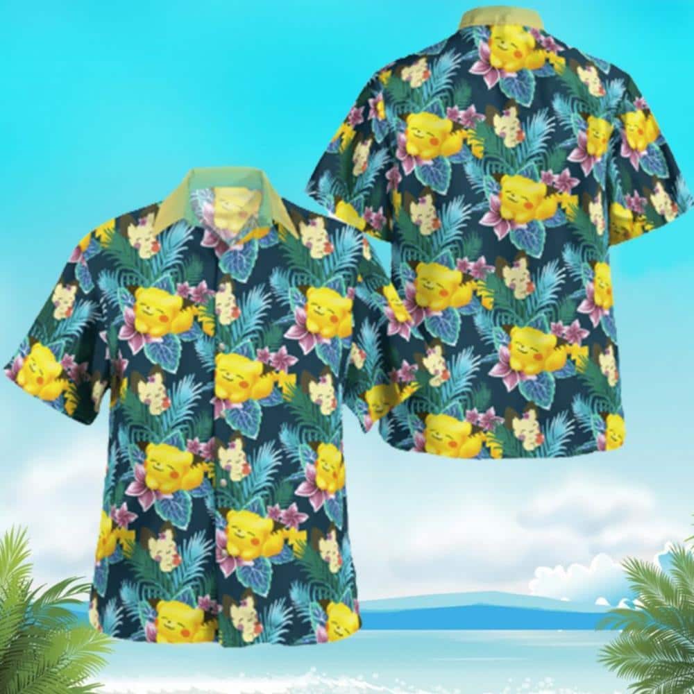 Aloha Pikachu Pokemon Hawaiian Shirt Tropical Palm Leaves Beach Gift For Friend