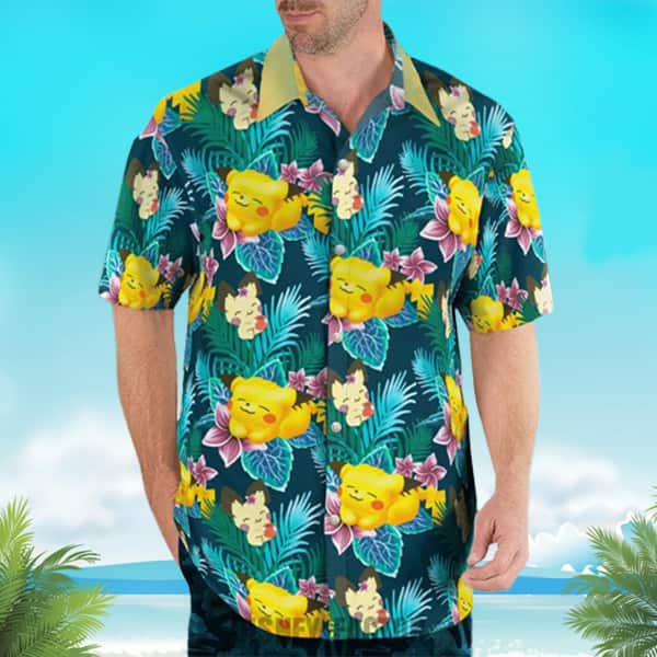 Summer Aloha Pokemon Hawaiian Shirt Unique Tropical Palm Leaves Pattern
