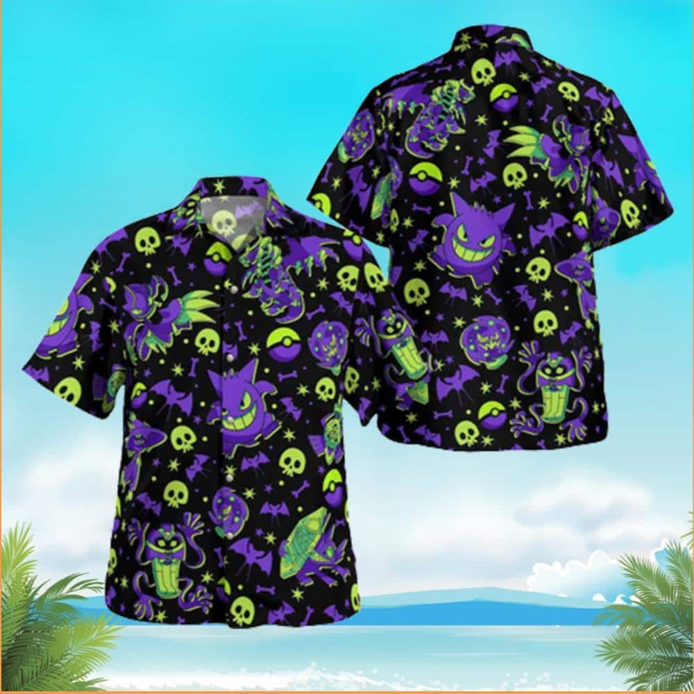 Tropical Aloha Gengar Pokemon Hawaiian Shirt Cool Gift For Beach Trip