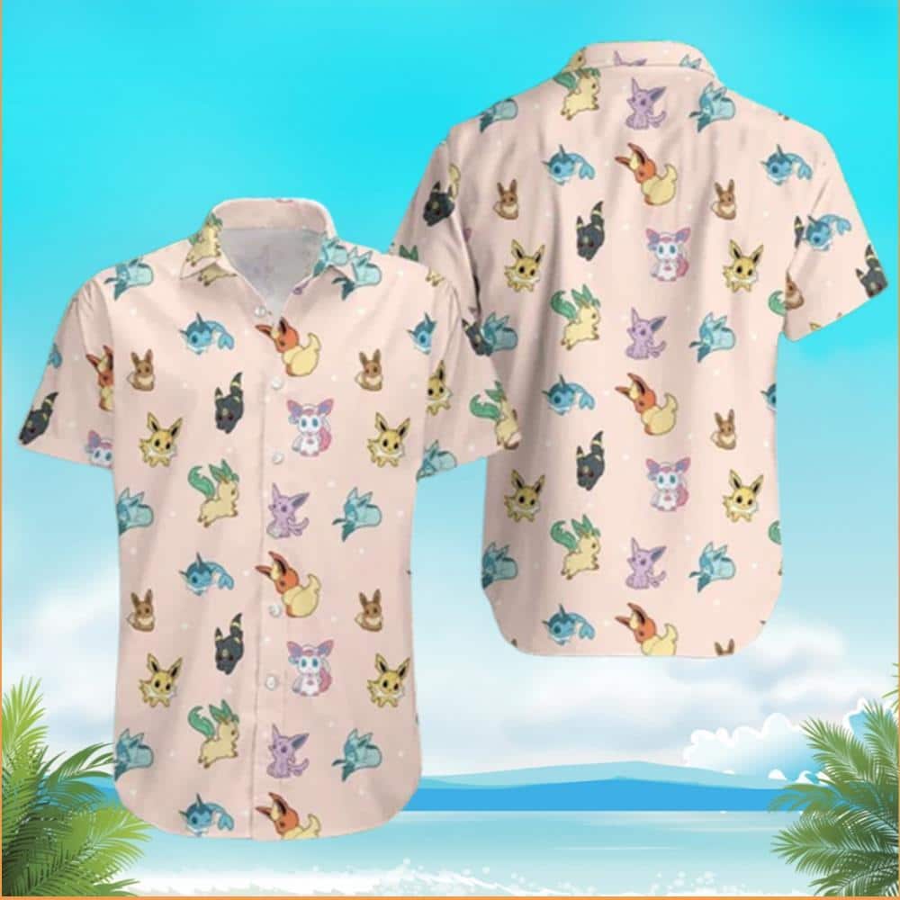 Cool Aloha Eevee Pokemon Hawaiian Shirt Beach Gift For Friends