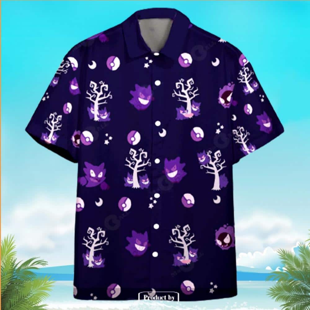 Purple Gengar Pokemon Hawaiian Shirt Summer Trip Gift
