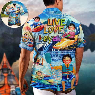 Funny Hawaiian Shirt Children Playing Kayaking Live Love