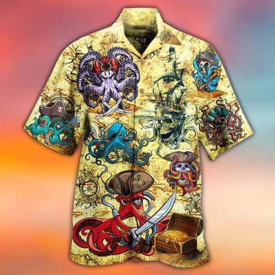 Funny Octopus Pirate Hawaiian Shirt Summer Gift For Friends