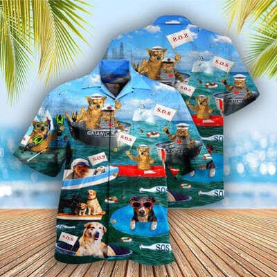 Dogs And Cats Funny Hawaiian Shirt Team Beach Gift For Best Friends