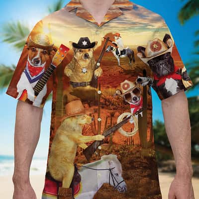 Funny Hawaiian Shirt Cowboy Beach Gift For Dog Lovers