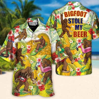 Funny Hawaiian Shirt Bigfoot Stole My Beer Lover Tropical