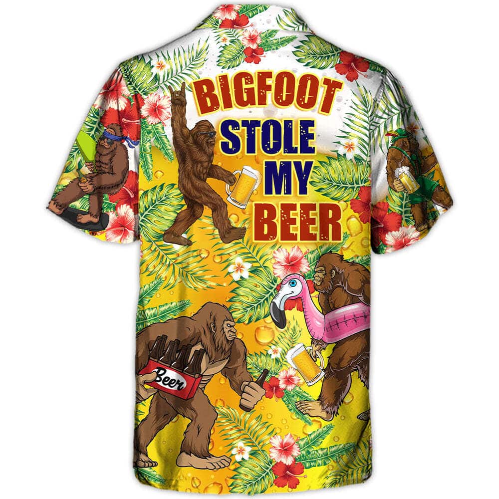 Funny Hawaiian Shirt Bigfoot Stole My Beer Lover Tropical