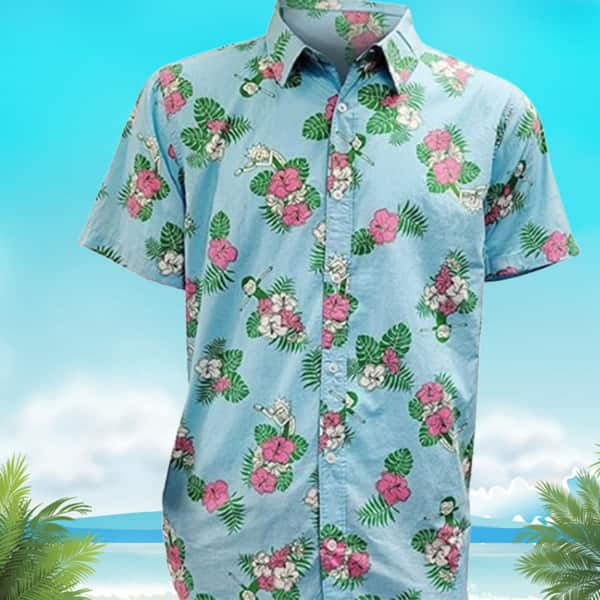 Rick And Morty Hawaiian Shirt Blue Tropical Palm Leaves Gift For Beach Holiday