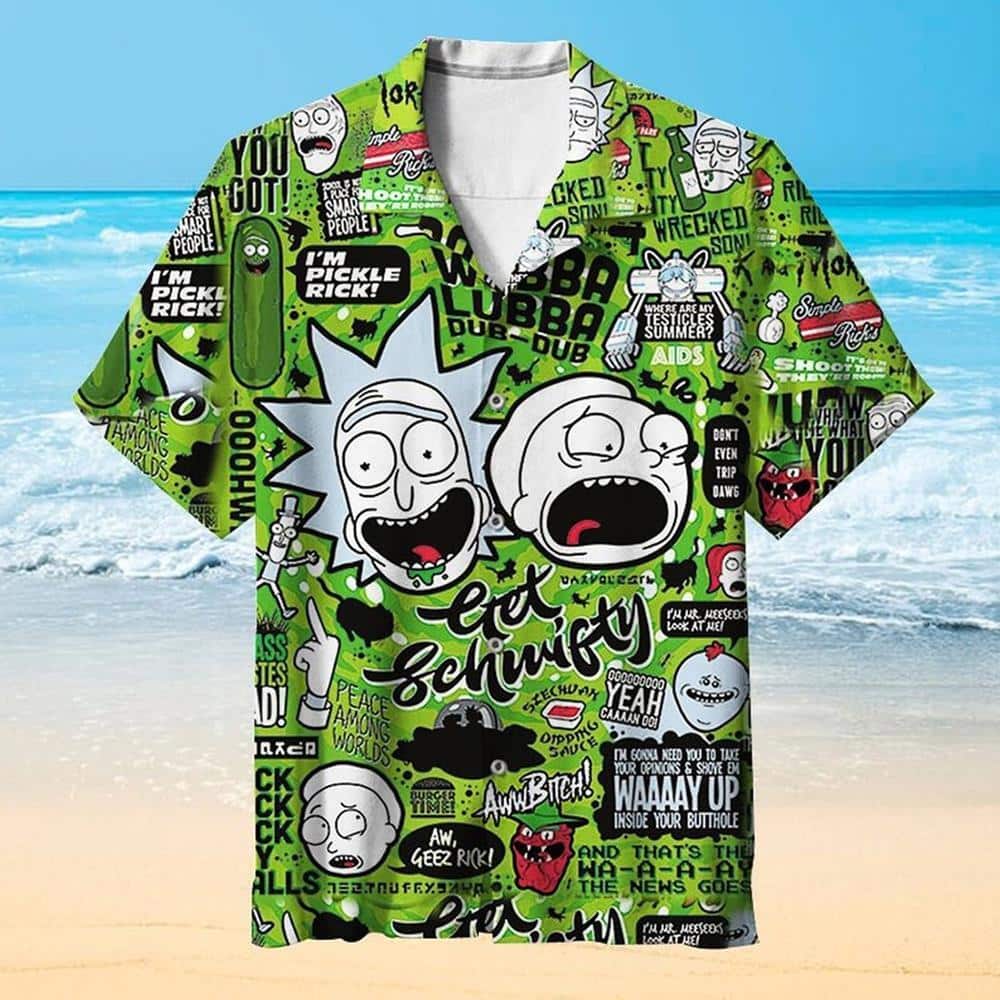 Funny Aloha Rick And Morty Hawaiian Shirt Summer Trip Gift