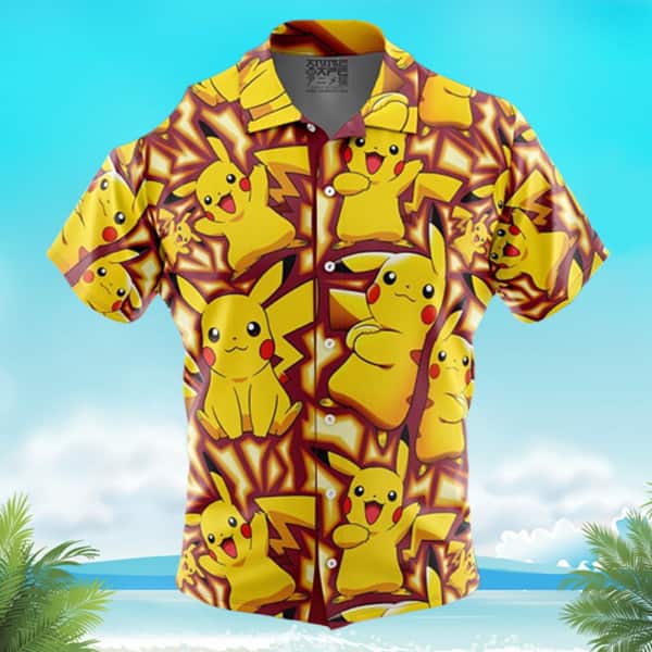 Yellow Pikachu Pokemon Anime Hawaiian Shirt Birthday Gift For Beach Lovers