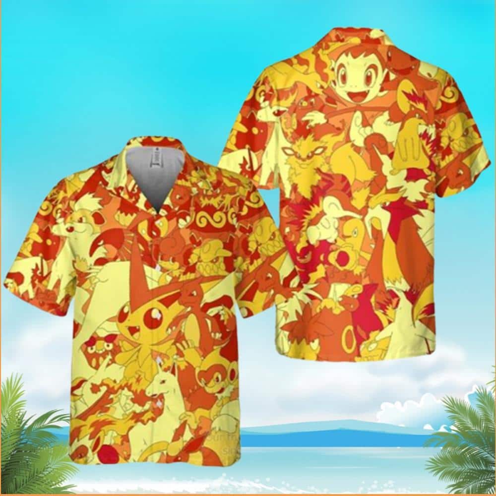 Fire Pokemon Hawaiian Shirt Trendy Summer Gift For Family