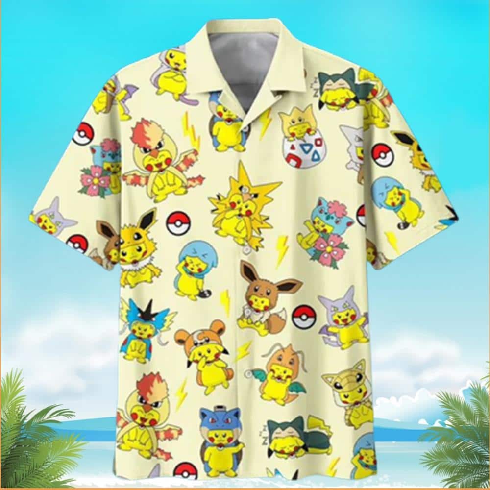 Cute Pikachu Pokemon Hawaiian Shirt Gift For Family