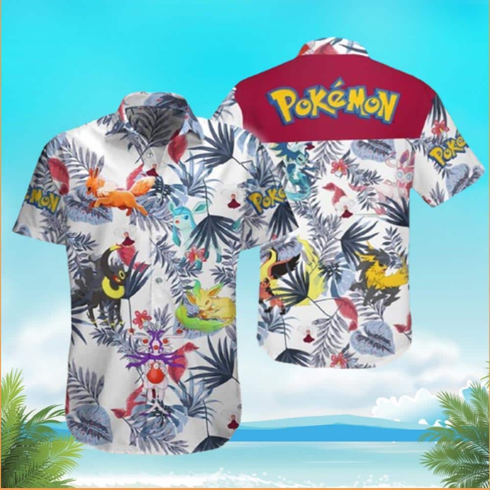 Summer Aloha Eevee Pokemon Hawaiian Shirt Gift For Summer Beach Vacation